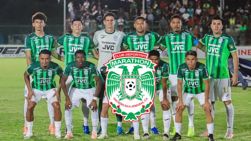 El once inicial de Marathón previo a un juego de Liga Nacional. Foto: X Marathón.