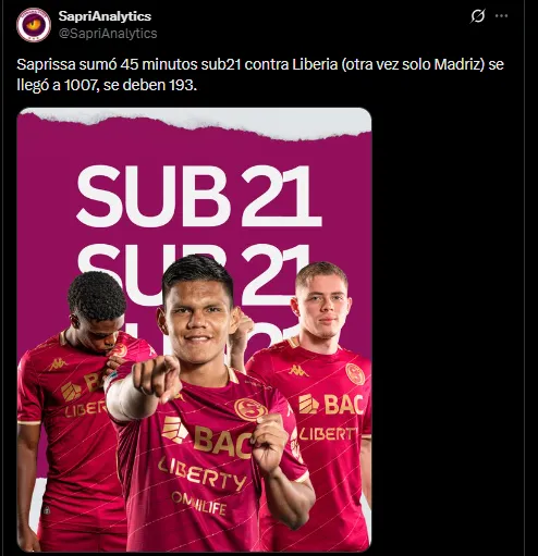 SapriAnalytics en su cuenta oficial de X