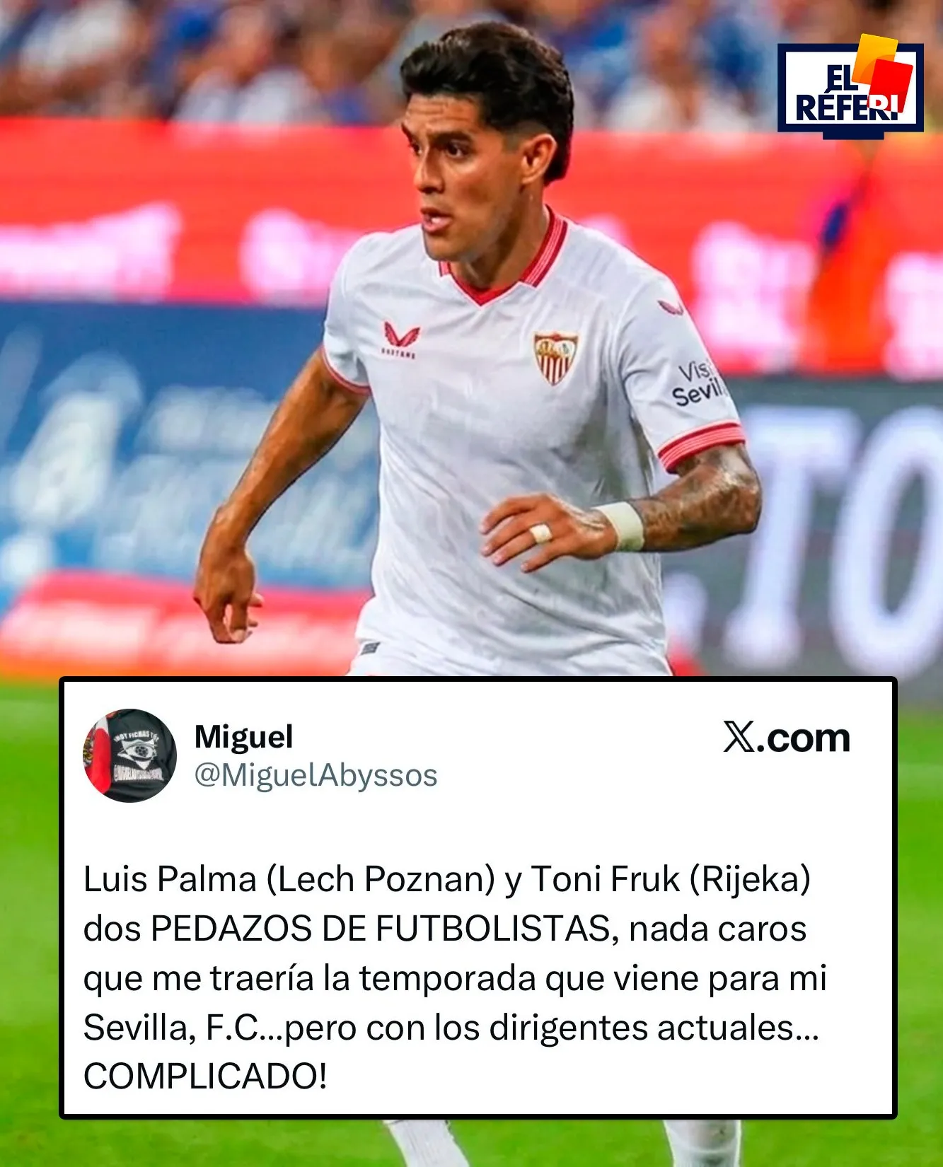 Desde Sevilla ven con buenos ojos el fichaje de Luis Palma. Foto: El Reféri