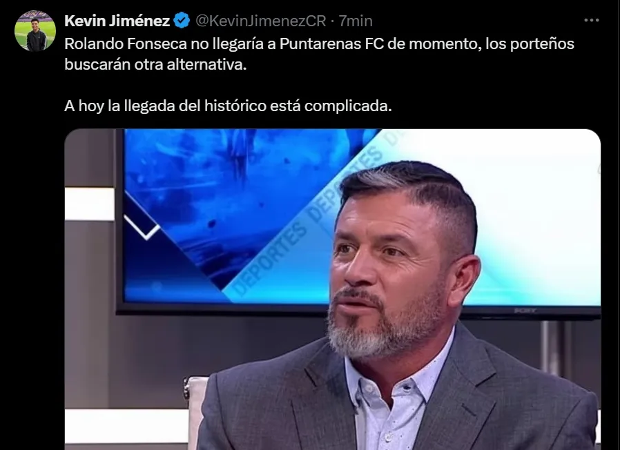 Rolando Fonseca no llegaría a Puntarenas.