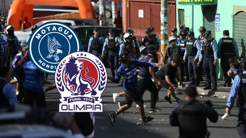 Previo al clásico entre Motagua y Olimpia se vivió una batalla campal entre aficionados. Foto: La Prensa.