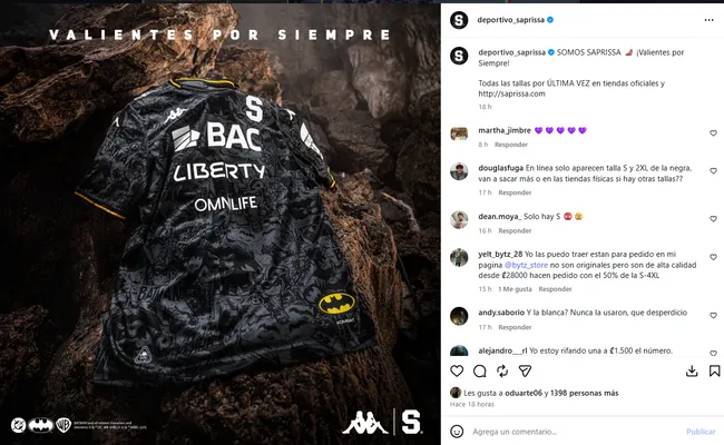 Última vez para comprar la cotizada camiseta de Batman. (Instagram)