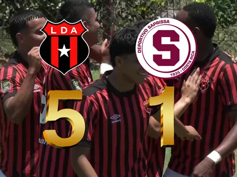 Alajuelense Sub-21 destrozó a Saprissa: los goles del aplastante 5-1