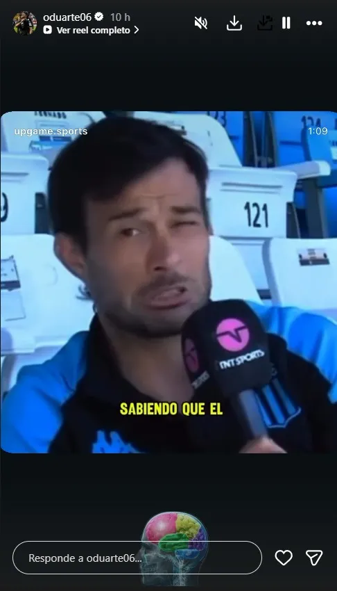 Óscar Duarte en sus historias de IG