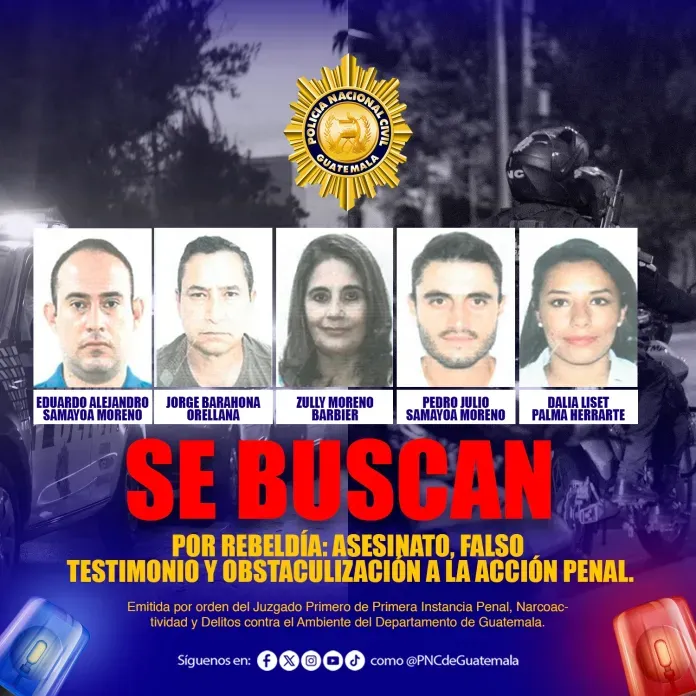 Los cinco implicados en el asisnato de Claudina Velásquez. (Foto: Policía Nacional de Guatemala)