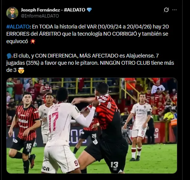 Periodista Joseph Fernández en su cuenta oficial de X