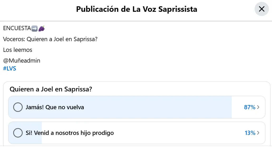 Los morados dieron su veredicto final sobre Joel Campbell (La Voz Saprissista).