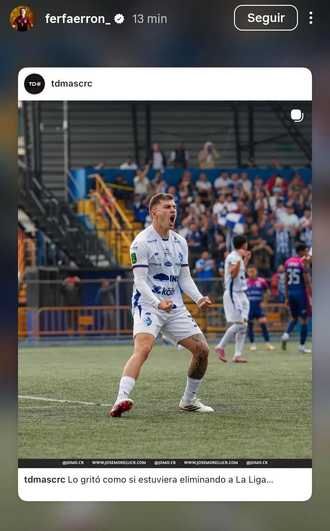 La publicación que reposteó de Fernán Faerron en sus redes y luego eliminó / TDMAS