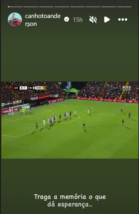 Anderson Canhoto sigue sintiéndose cerca de Alajuela (Instagram).