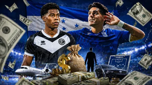 Dereck Moncada y Luis Palma aparecen entre los fichajes más caros en la historia de Honduras. Foto: ChatGPT.