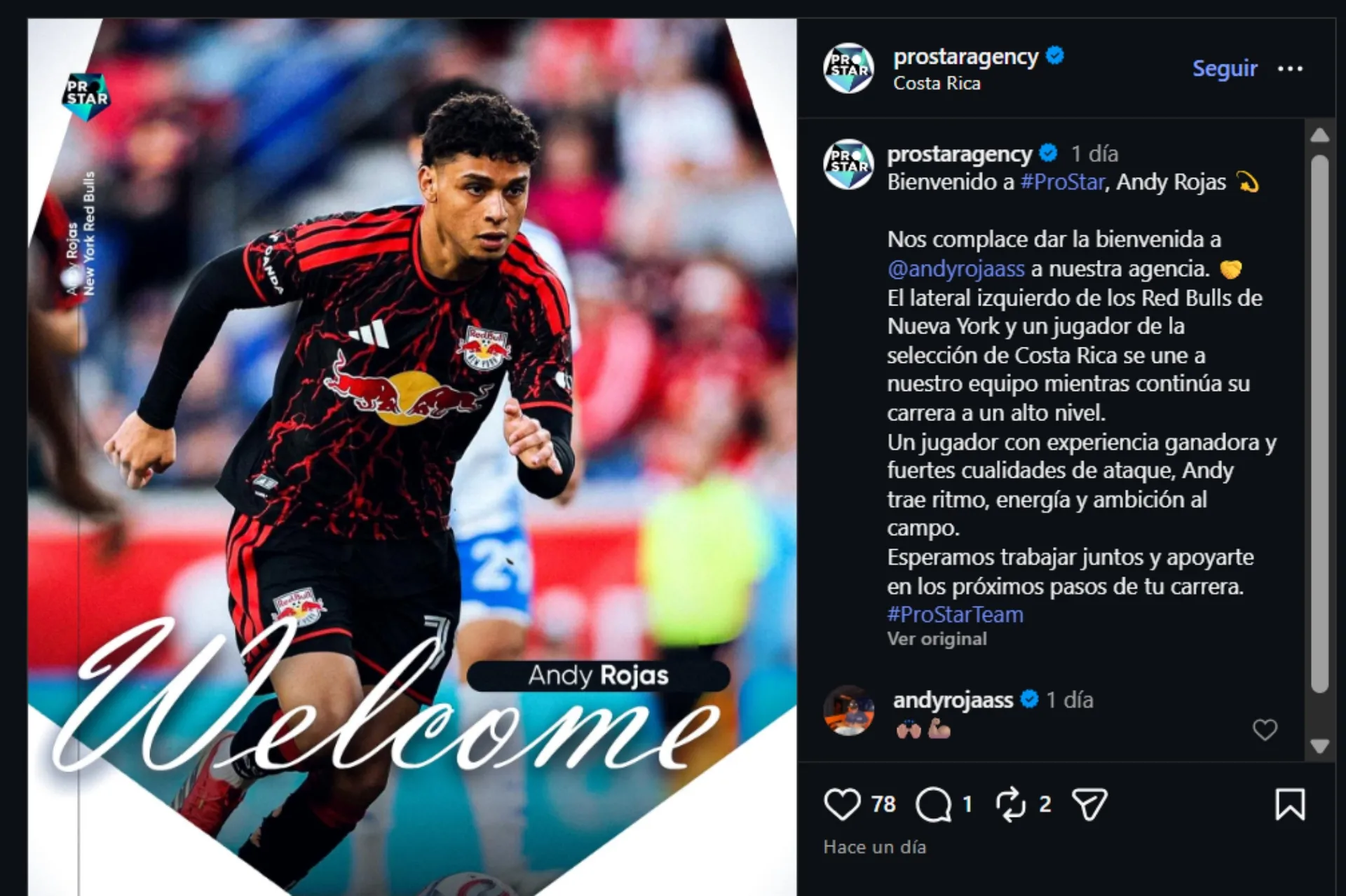 Andy Rojas tiene una nueva agencia. (Foto: Instagram)