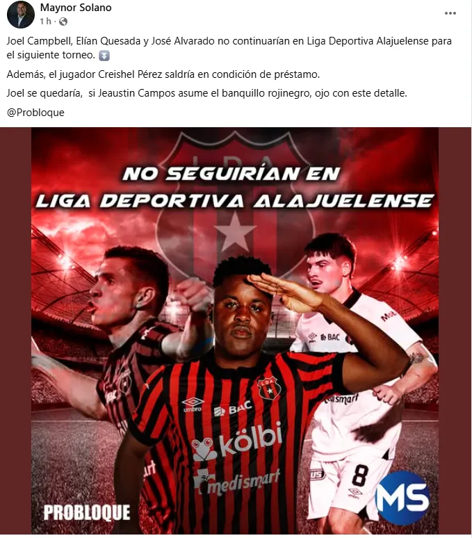 Maynor Solano publicó la noticia. (Facebook)
