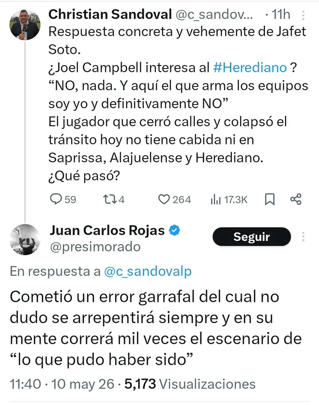 Juan Carlos Rojas en X