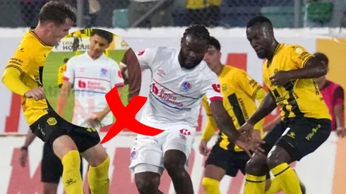 El futbolista podría ser castigado de oficio por obsceno gesto en la derrota ante Real España. Foto: X Olimpia.