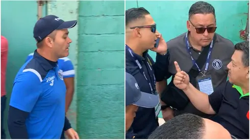 El DT de Motagua, Javier López, tuvo que salir en defensa del director deportivo Emilio Izaguirre. Foto: Diez.