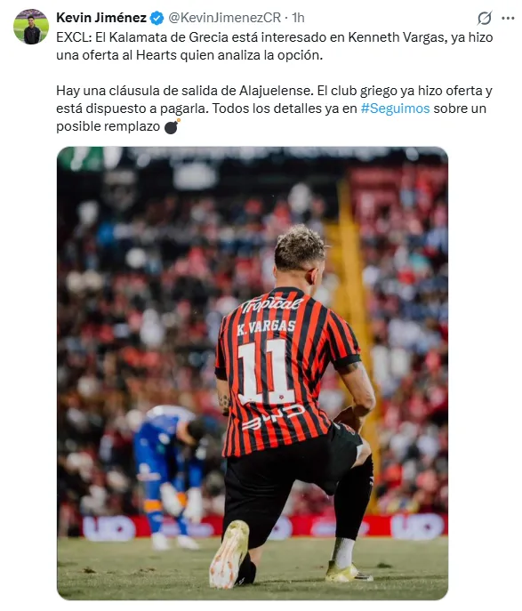 La información de Kevin Jiménez.