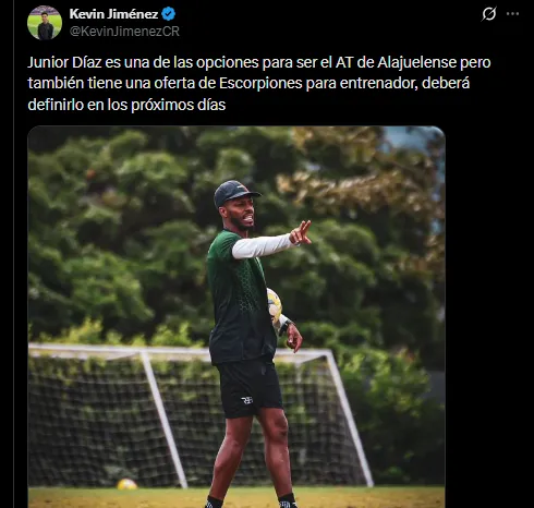 Kevin Jiménez en su cuenta oficial de X