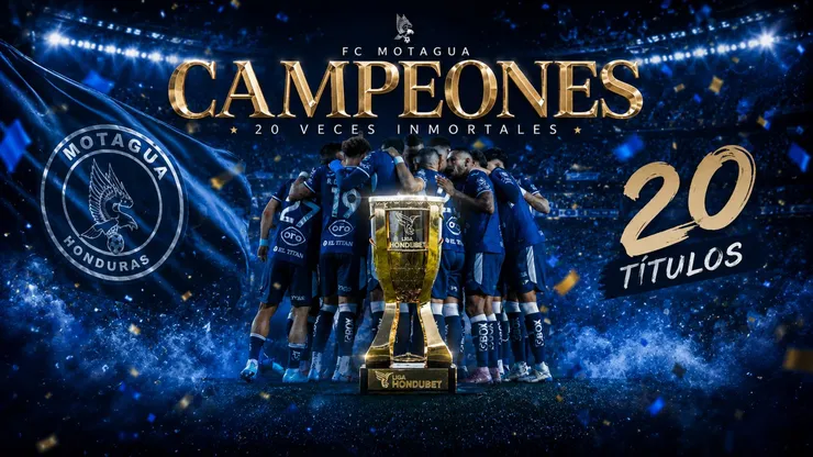 Motagua es el nuevo campeón del fútbol de Honduras en el Clausura 2026. Foto: ChatGPT.