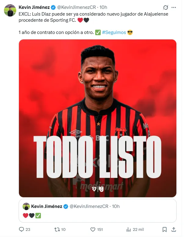 Kevin Jiménez ya lo dio por hecho.