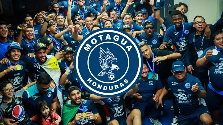El plantel de Motagua celebrando el título del Clausura 2026 tras vencer a Marathón. Foto: Motagua.