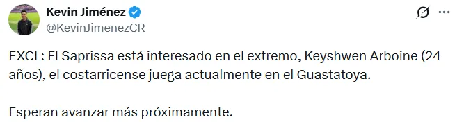Información de Kevin Jiménez.