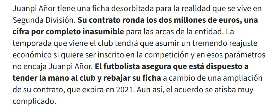 Según AS, Añor ganaba alrededor de 2 millones de euros por año en 2020 (Diario AS).