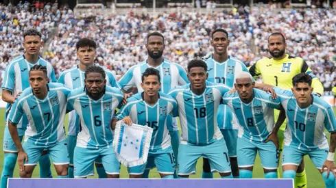 El once inicial de la Seleción de Honduras previo al amistoso ante Argentina. Foto: FFH.
