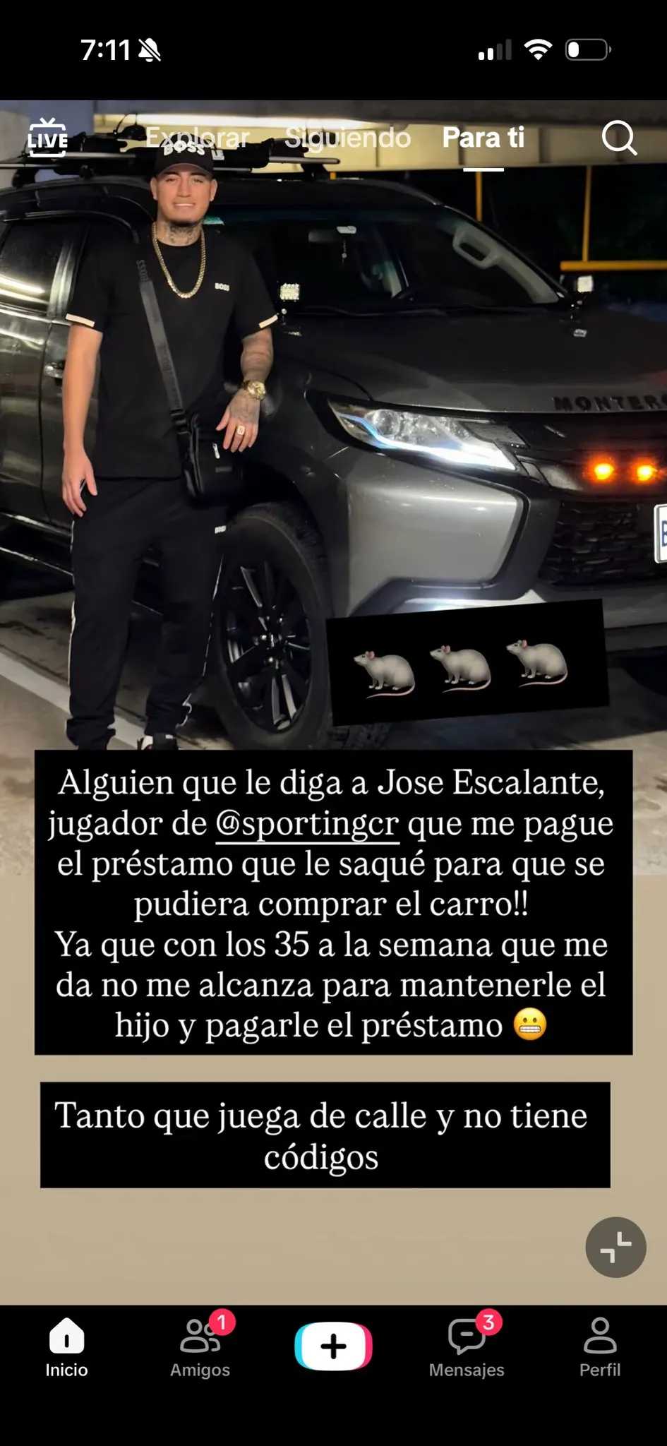 La fuerte denuncia contra José Escalante (Tik Tok).