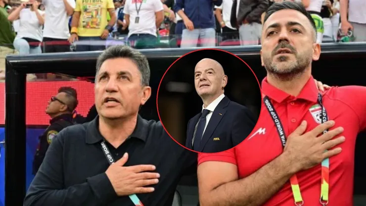 Gianni Infantino estuvo en el empate 2-2 de Irán ante Nueva Zelanda.