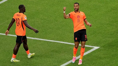 HOUSTON, TEXAS – JUNE 20: Cody Gakpo #11 of the Netherlands celebrates scoring his team's third goal during the FIFA World Cup 2026 Group F match between Netherlands and Sweden at Houston Stadium on June 20, 2026 in Houston, Texas. (Photo by Alex Slitz/Getty Images)