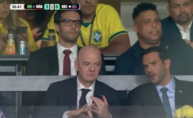 Infantino lleva una agenda al límite en la justa mundialista (Instagram).