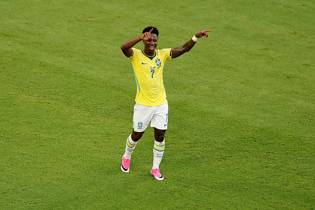 Vinicius Junior empezó el Mundial 2026 prendido fuego: ya lleva cuatro goles (Getty Images).