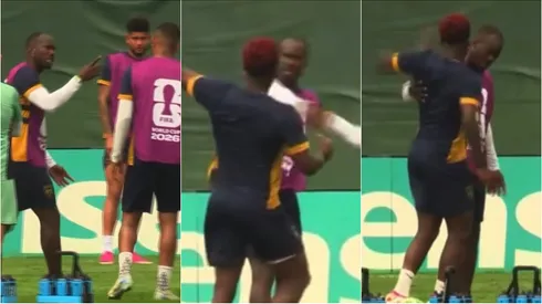 Momento tenso en el entrenamiento de Panamá