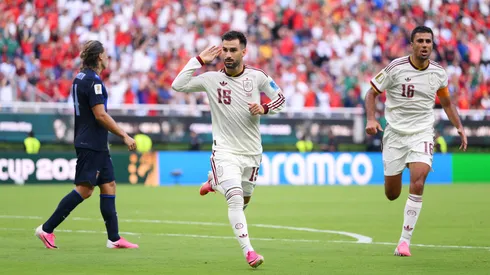Baena festeja el 1-0.