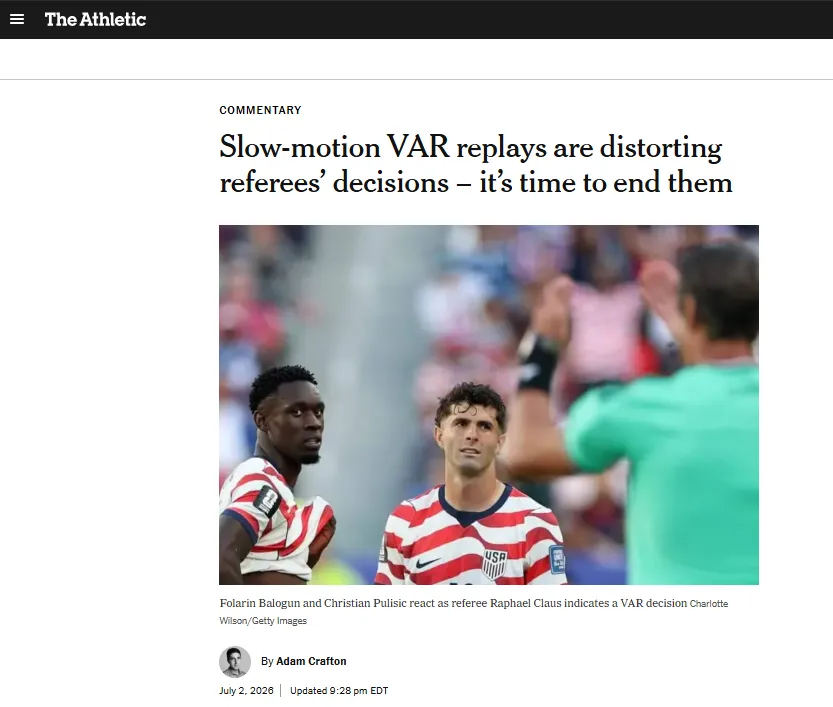 La contudente editorial del The New York Times contra el VAR.