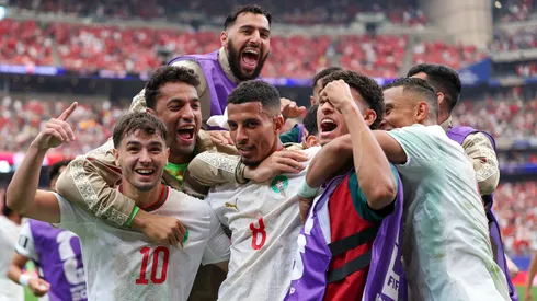 Azzedine Ounahi festeja el segundo de sus dos goles.