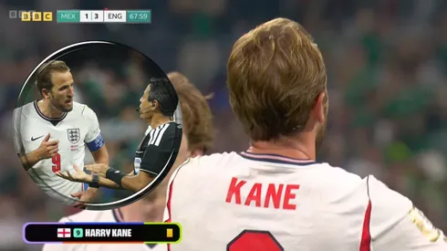 La transmisión oficial mostró la amarilla a Kane pero FIFA lo desmintió.