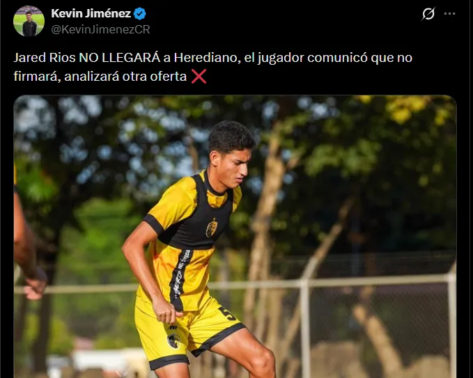 Kevin Jiménez en X.