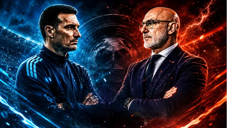 Lionel Scaloni vs Luis de la Fuente en el Argentina vs España.