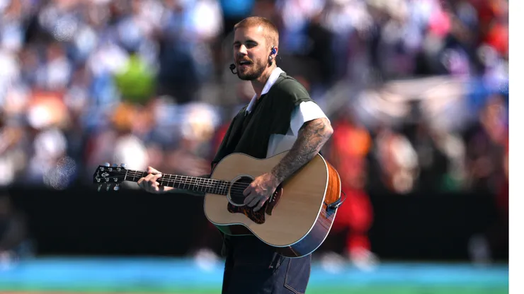 Justin Bieber fue protagonistas en el entretiempo del Mundial.