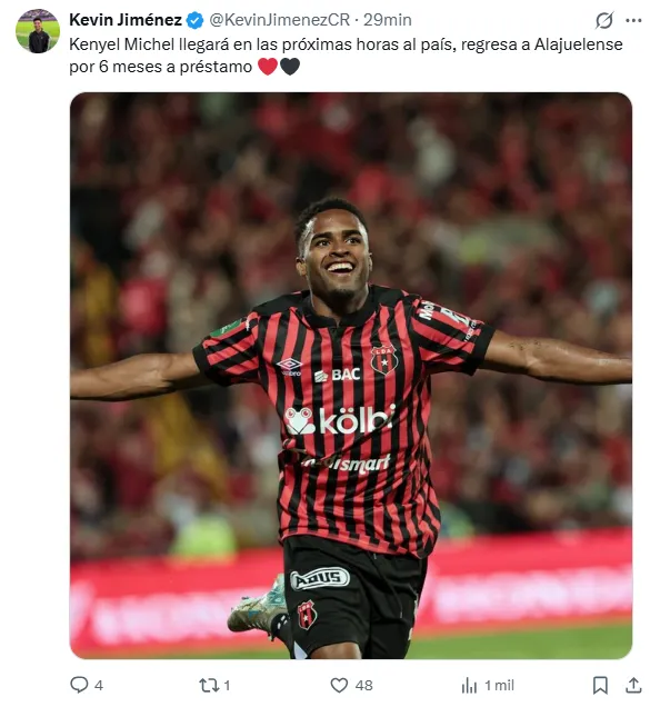 Kevin Jiménez lo confirmó.