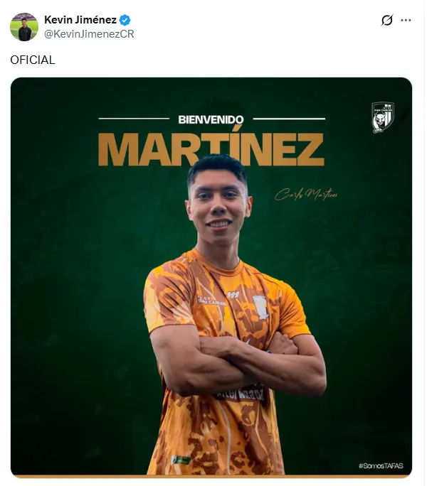 Carlos Martínez regresa a Costa Rica.