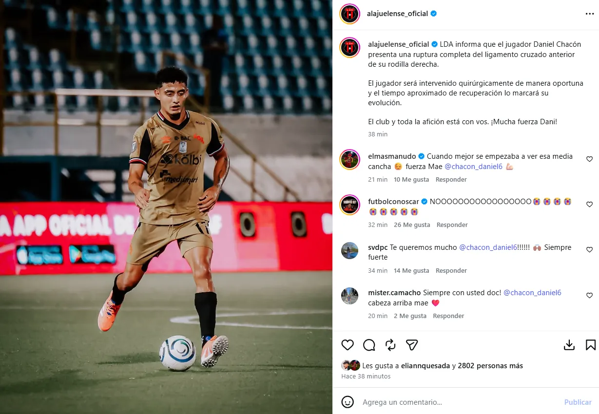 El comunicado de Alajuelense. (Instagram)