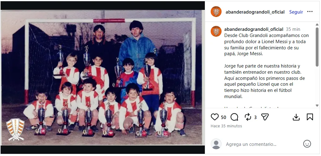 Grandoli es el club de Rosario en el que Messi empezó a jugar.
