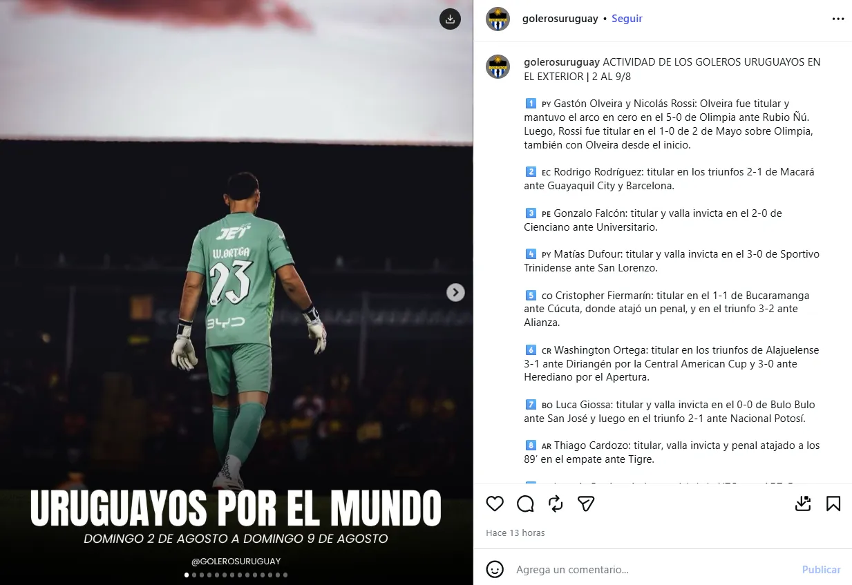 Las actuaciones de Washington Ortega llegaron a Uruguay. (Instagram)