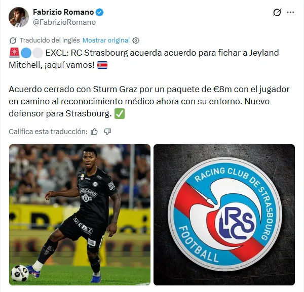 Fabrizio Romano anunció la operación.