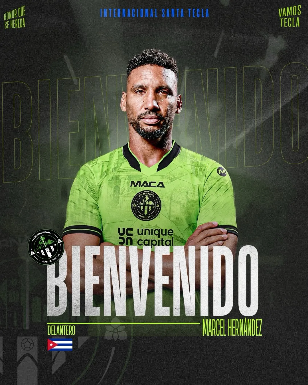 Así presentaron a Marcel Hernández en El Salvador. (@InterTecla)